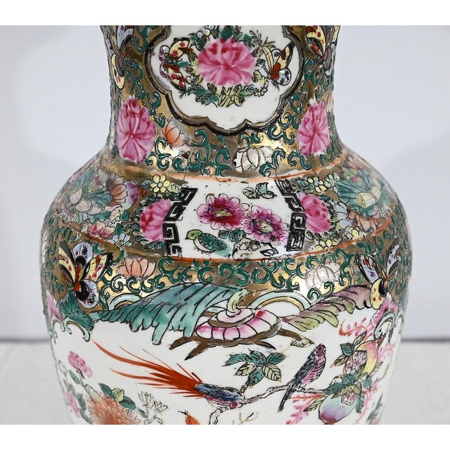 Canton Porcelain Lamp, China, Late 19th Century For Sale - Image 13 of 18