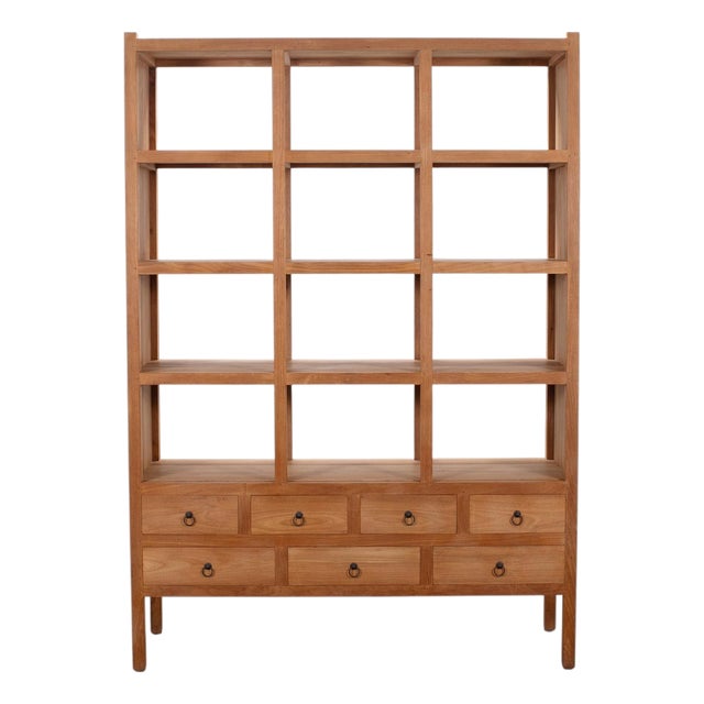 20th Century Teak Twelve-Compartment Étagère Display Cabinet For Sale