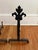Midcentury Pair of French Fleur-De-Lis Cast Iron Fireplace Andirons For Sale - Image 4 of 8