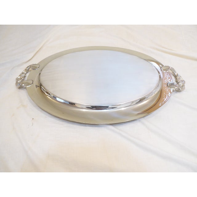 American Vintage Large Silvered Tray For Sale - Image 3 of 4