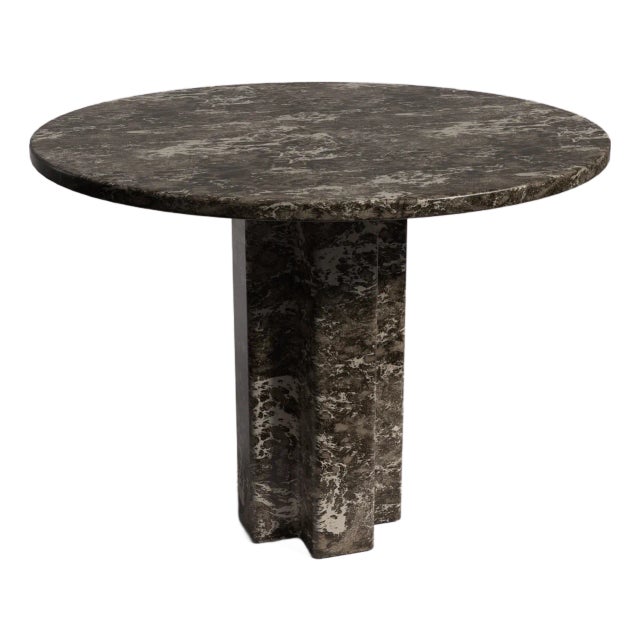 Arti Emperador Dark Marble Round Dining Table 35.4" For Sale