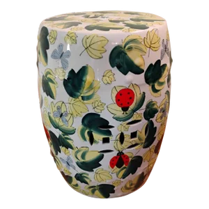 Mid 20th Century Painted Ceramic Garden Stool