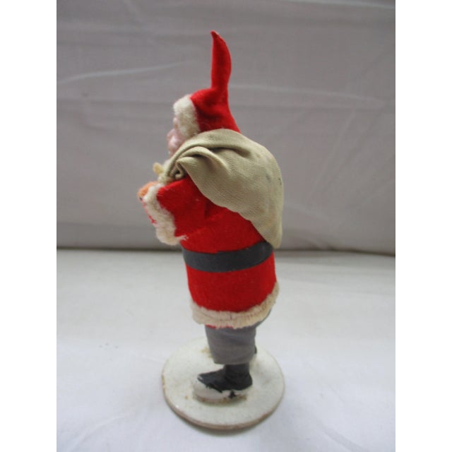 Antique Christmas 5" Santa Clay Face Composition & Cloth Body Japan that is in Nice Antique Condition with Wear Normal for...