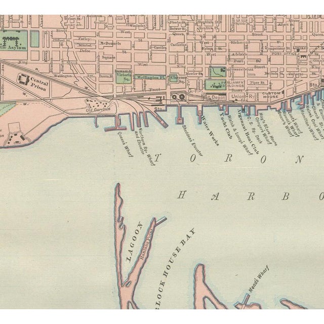 Antique Map of Toronto with Queens Park by Rand McNally, 1899 For Sale - Image 4 of 12