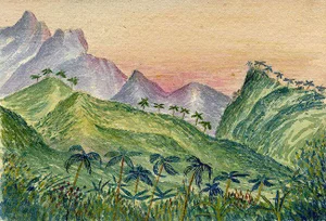Cmdr Alfred M. Causton RN, Fiji Island, South Pacific, 1873, Watercolour