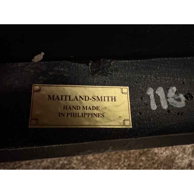 Cinnamon Vintage Maitland-Smith Hand-Painted Lift-Top Storage Box Table on Carved Wood Stand For Sale - Image 8 of 18