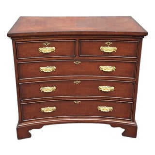Mid 20th Century Federal Style Recessed Front Mahogany Five-Drawer Chest For Sale