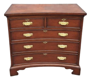 Mid 20th Century Federal Style Recessed Front Mahogany Five-Drawer Chest