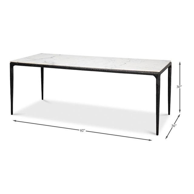 Modern Iron and Marble Dining Table For Sale - Image 12 of 12