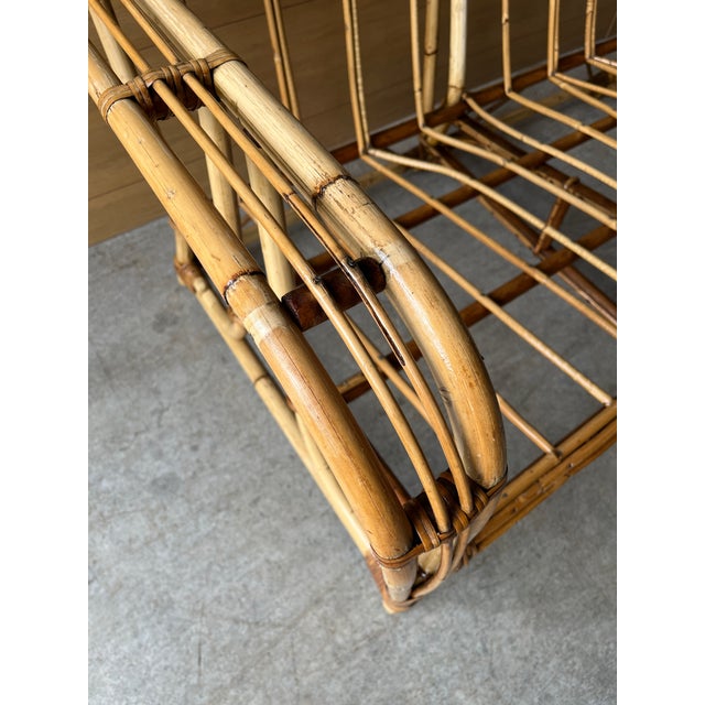 Restored 1920s Bamboo Settee For Sale - Image 4 of 4