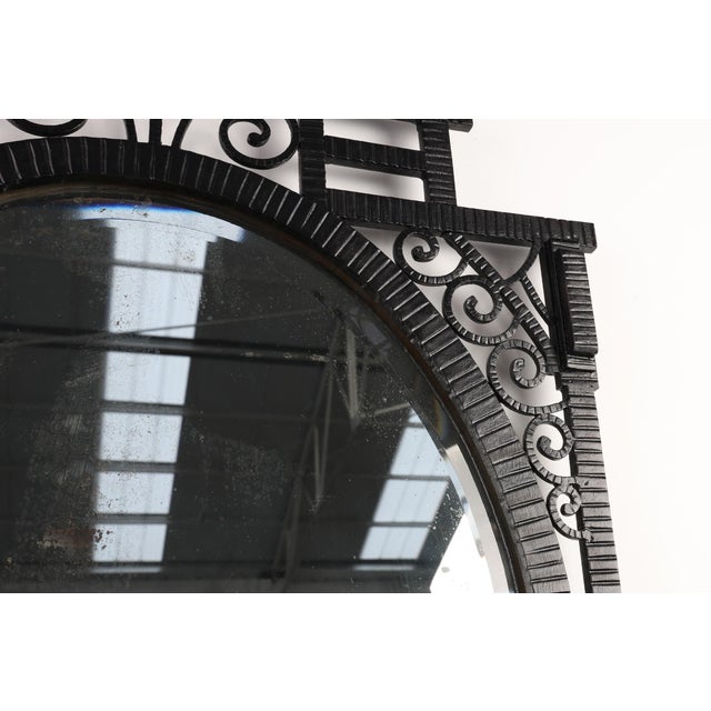 French Art Deco Wrought Iron Mirror, 1920s For Sale - Image 3 of 13