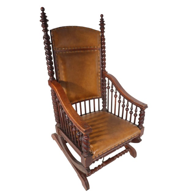 Victorian Stick and Ball Twist Frame Platform Rocking Chair For Sale - Image 12 of 12