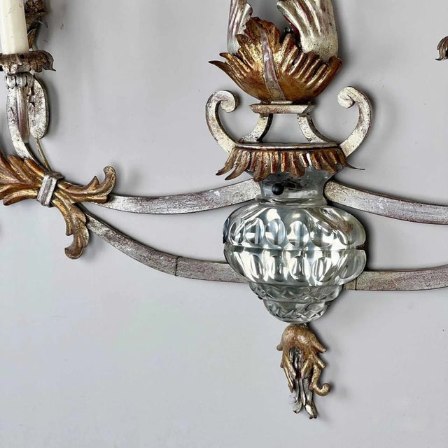 1960s Large Silver Gilt Wall Light from Banci Firenze, 1960s For Sale - Image 5 of 7