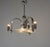 6-armed nickel-plated chandelier made in the 1930s. Restored: nickel with minor age patina polished. Glass in perfect...