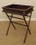 High Quality Painted Wood Folding X Base Stand with Butlers Tray Brass Accents