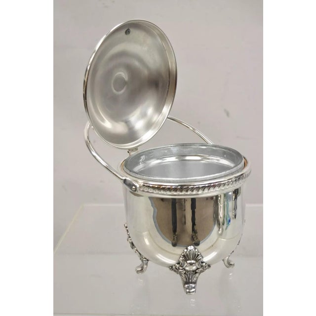 Victorian Vintage Victorian Style Reticulated Handle Silver Plated Ice Bucket by Bristol For Sale - Image 3 of 11