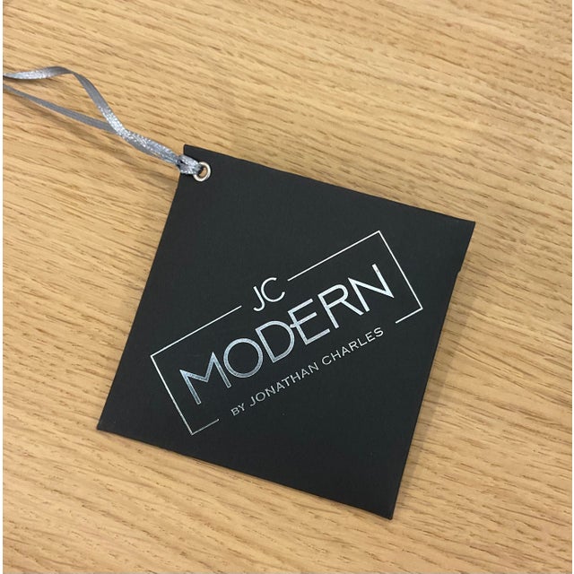 Jonathan Charles Jonathan Charles Contemporary Gold and Ivory Crackle End Tables Pair For Sale - Image 4 of 7