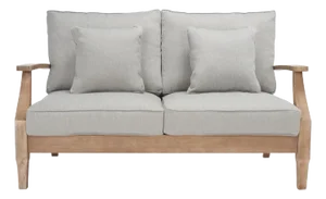 Martinique Wood Patio Loveseat - Natural / Grey