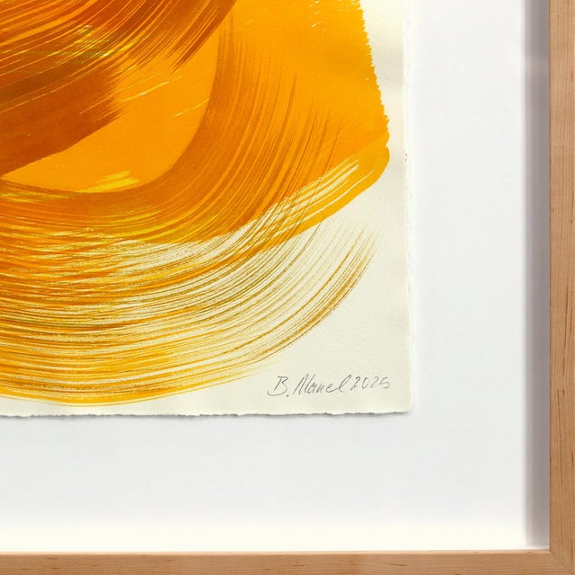 Textile The Caramel Dress 1 - Framed Original Figurative Abstract Ink Painting on French Linen Paper For Sale - Image 7 of 7