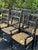 Set of 6 Vintage Black Painted Spindle-Back & Ladder-Back Rush Seat Dining Chairs For Sale - Image 10 of 12