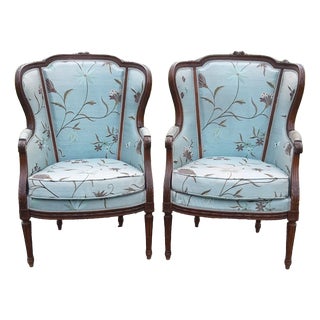 Cabriolet Wingback Armchairs, 1930s, Set of 2 For Sale