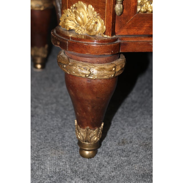 French French Linke Quality Antique Mahogany Commode with Dore' Bronze Putti Mounts For Sale - Image 3 of 12