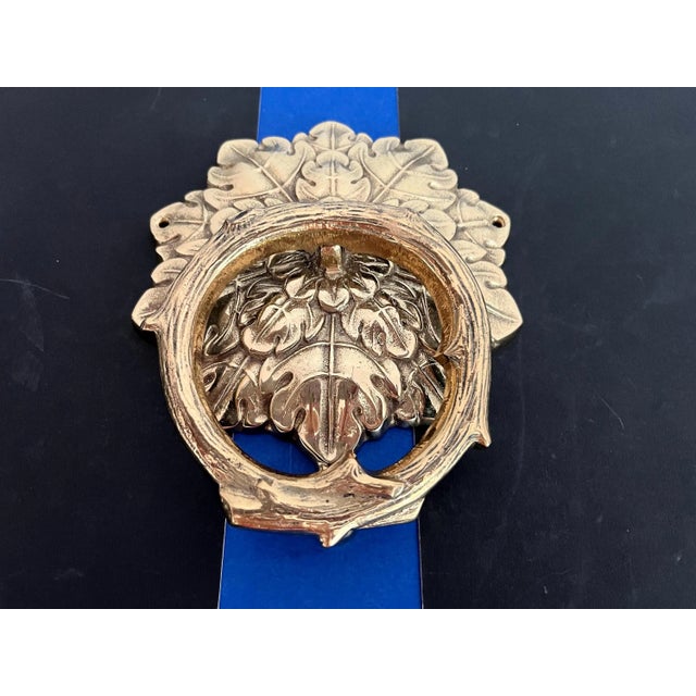 Mid Century Brass Faux Bois Wreath Door Knocker For Sale - Image 14 of 18