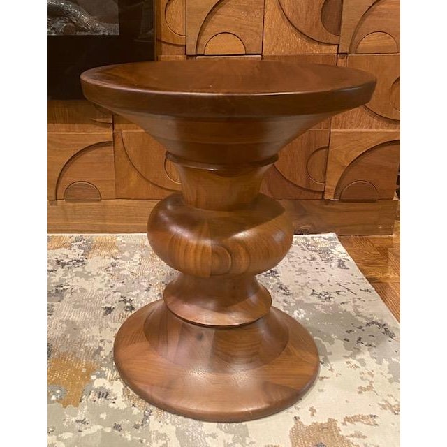 Brown Eames Model B "Time Life" Walnut Stool For Sale - Image 8 of 9
