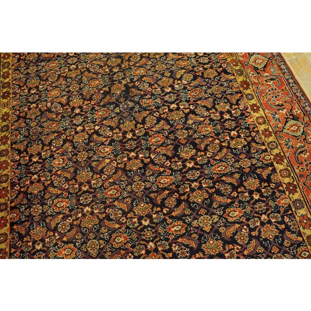Textile Excellent Navy Blue and Red Color With Florid Design Antique N W Persian Rug For Sale - Image 7 of 12