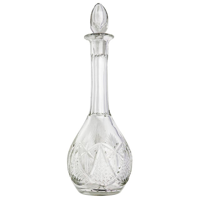 French Mid 20th Century Cut Crystal Decanters- Set of 2 For Sale - Image 3 of 12