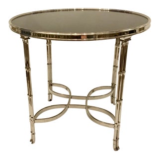 Global Views Modern Silver Finished Bamboo Leg Accent Table For Sale