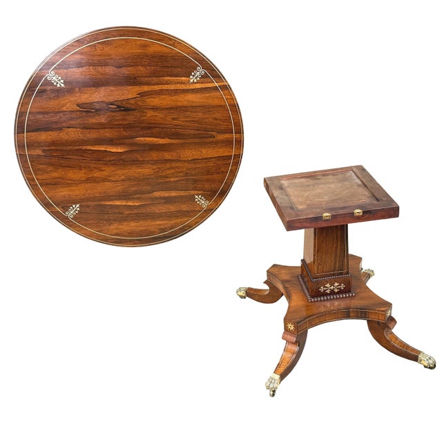 Small Regency Circular Rosewood and Brass Inlaid Centre Table, 1825 For Sale - Image 7 of 16