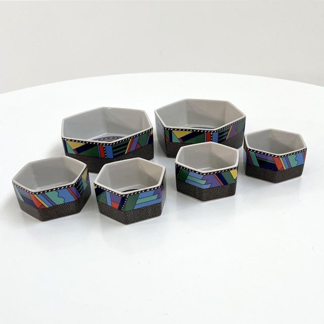 Ceramic Apero Bowls Metropol by Barbara Brenner for Rosenthal, 1990s, Set of 6 For Sale - Image 7 of 7