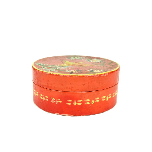 Paper Vintage Hand-Painted Paper Mâché Coasters Set of 8 With Box, Made in Japan For Sale - Image 7 of 10