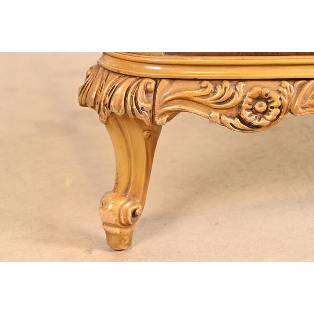 Romweber French Provincial Louis XV Flame Mahogany and Parcel Painted Full Size Bed, Circa 1920s For Sale - Image 9 of 11