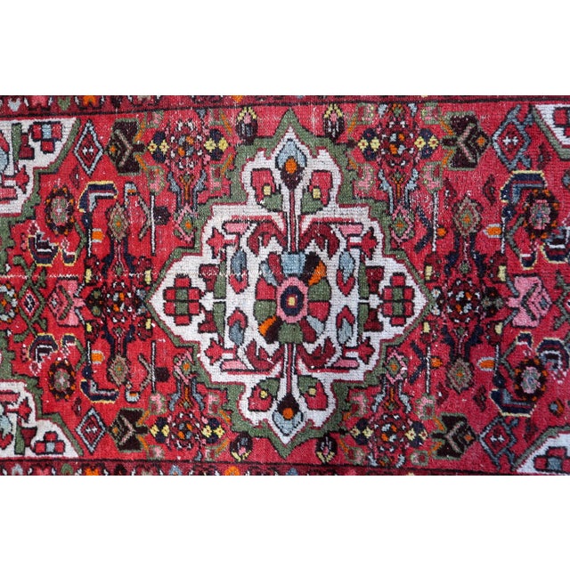 1920s, Antique Persian Hamadan Rug, Floral Medallion, 3 X 5 For Sale - Image 10 of 12