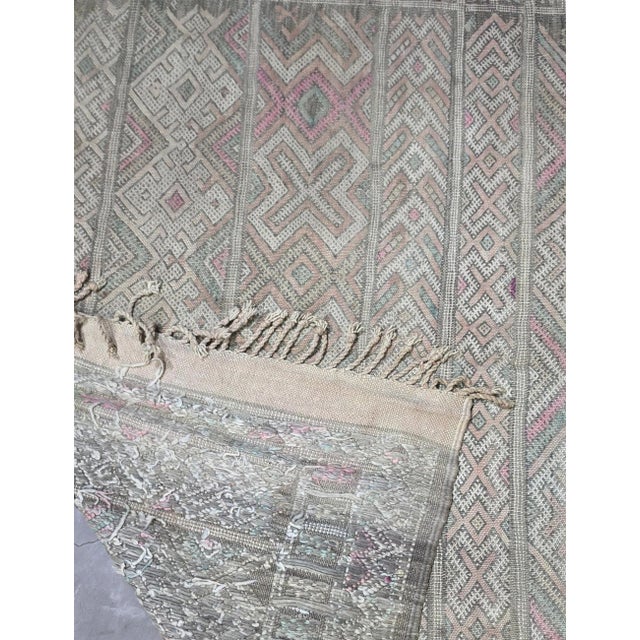 Ivory Handwoven Berber Flatweave Rug - 12 X 5.4 Ft For Sale - Image 4 of 6