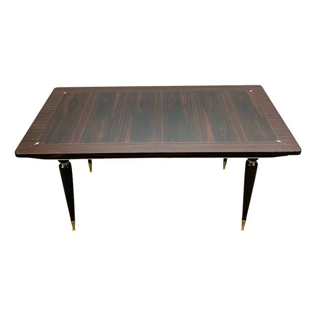 Art Deco Table in Macassar Ebony, 1940s For Sale