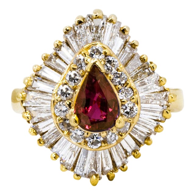 Late 20th Century Ruby Ballerina Ring, Size 5 For Sale