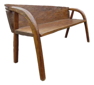 Antique Anglo Saxon Inspired Freeform Rustic Bench
