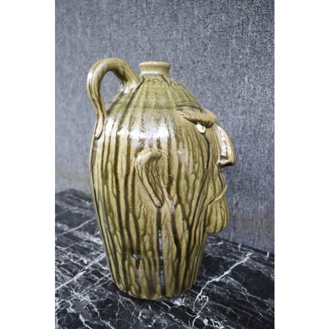 Early 21st Century Terra-Cotta Face Jug For Sale - Image 5 of 7