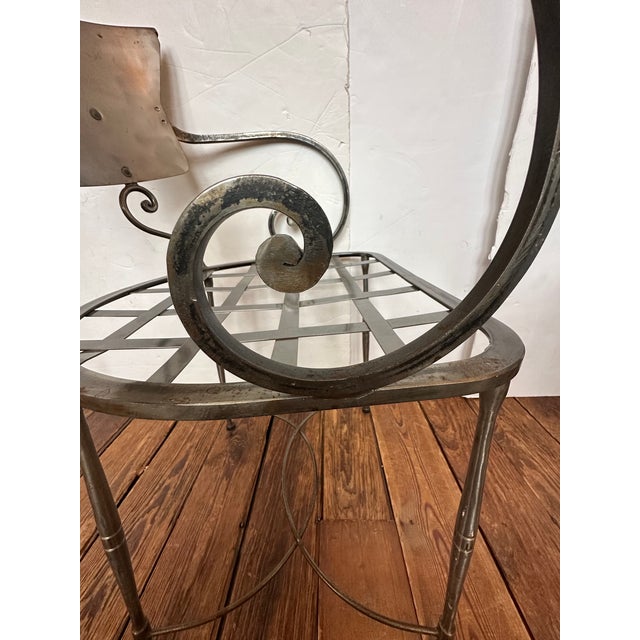 Hand Wrought Steel Italian Dining Armchairs-Set of 5 For Sale - Image 10 of 15