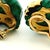 Vintage 1970s 18k Gold Carved Malachite Sculptural Clip-on Earrings, Pair For Sale - Image 15 of 15