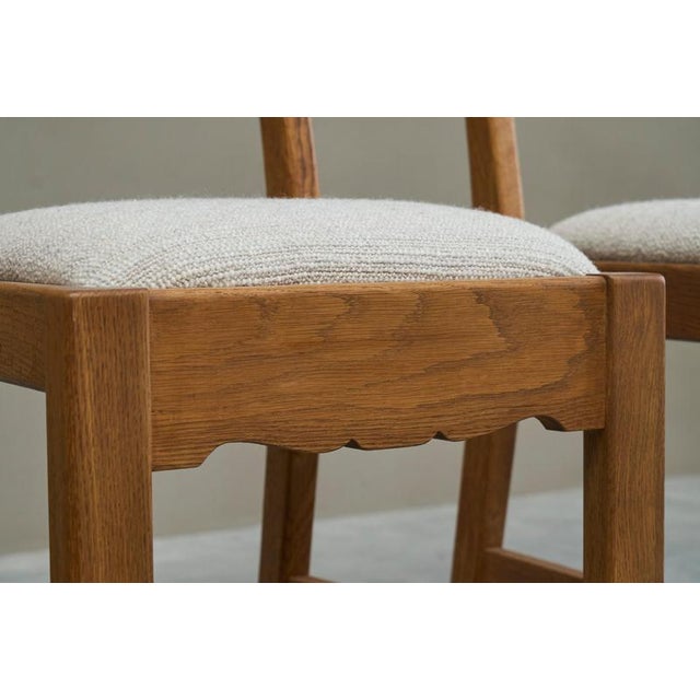 Razorblade Chairs in Oak and Wool by Henning Kjærnulf, 1960s, Set of 4 For Sale - Image 10 of 16