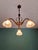 Antique Art Nouveau Chandelier in Brass and Scalloped Frosted Glass, 1890s For Sale - Image 14 of 16