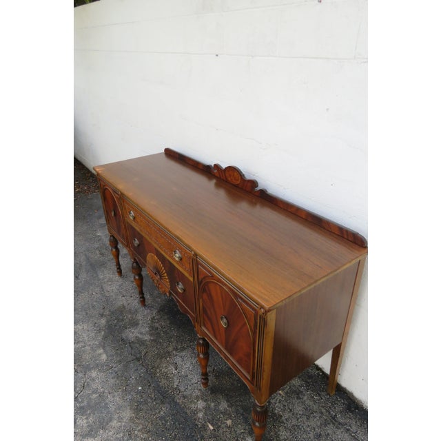 J B Van Sciver Early 1900s Carved Long Sideboard Buffet Credenza Bathroom Vanity For Sale - Image 10 of 12