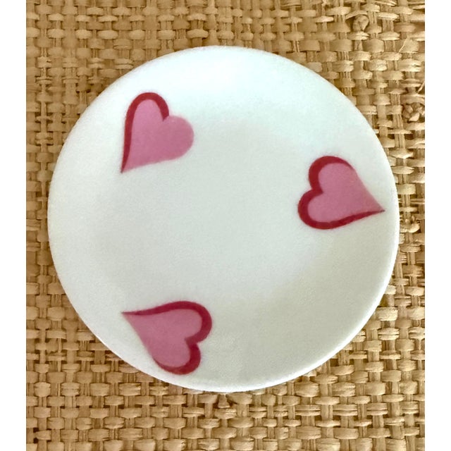 Limoges, France D Porthault Limoges Les Coeurs Pink Hearts Trinket Dish For Sale - Image 4 of 12