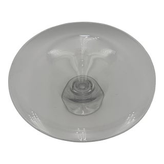 Vintage Hand Blown Krosno Centerpiece Bowl Poland 14"x6.5" For Sale