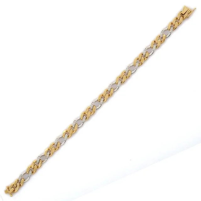 Metal Men's 18k Yellow Gold 0.36ct Pave Diamond Contemporary Bracelet For Sale - Image 7 of 12
