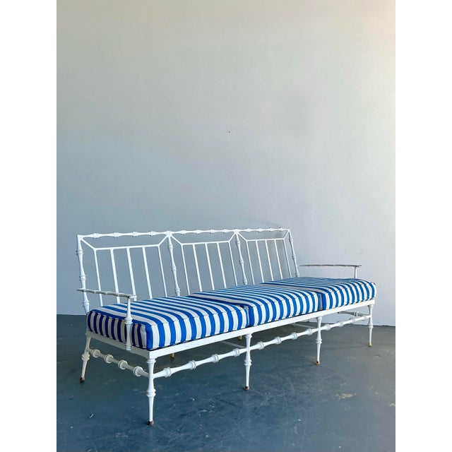 Mid-Century Modern Vintage Regency Phyllis Morris Cast Aluminum Sofa For Sale - Image 3 of 6